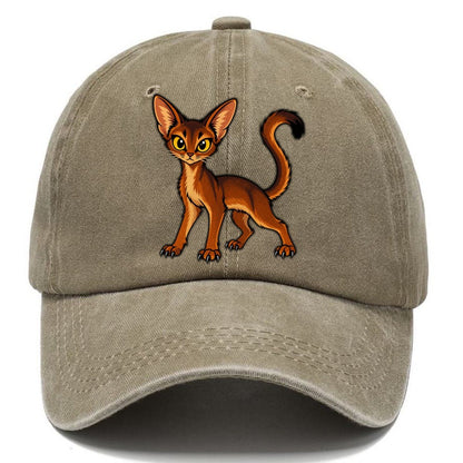 Abyssinian Alert Peeking Cats Classic Cap – Warm Sand