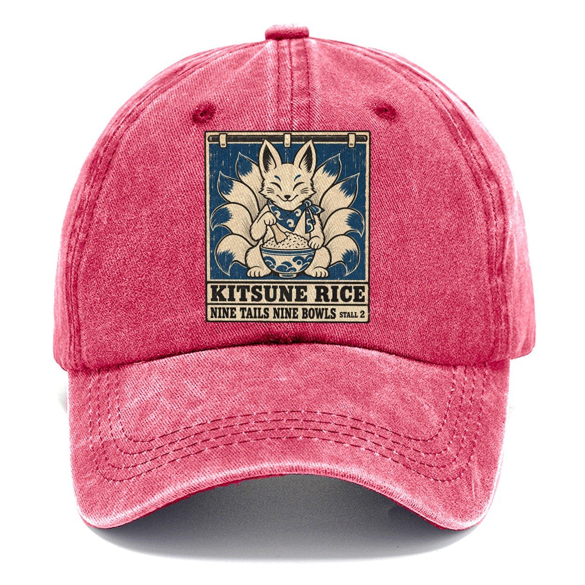 Kitsune Rice Yokai Night Market Classic Cap – Pomegranate Blush