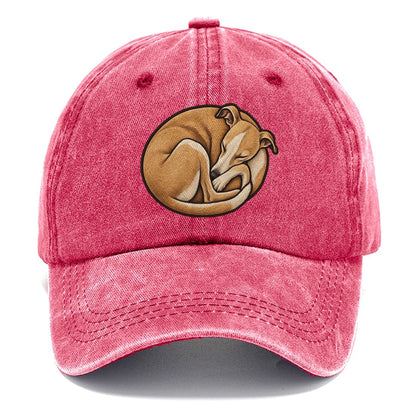 Whippet Curled Asleep Fan Favorites Classic Cap – Pomegranate Blush