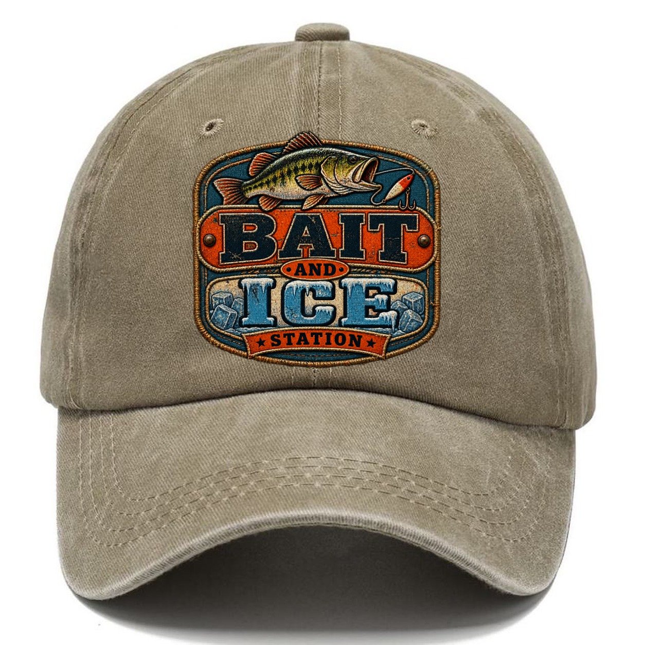 Bait And Ice Station Fishing Club Classic Cap – Warm Sand