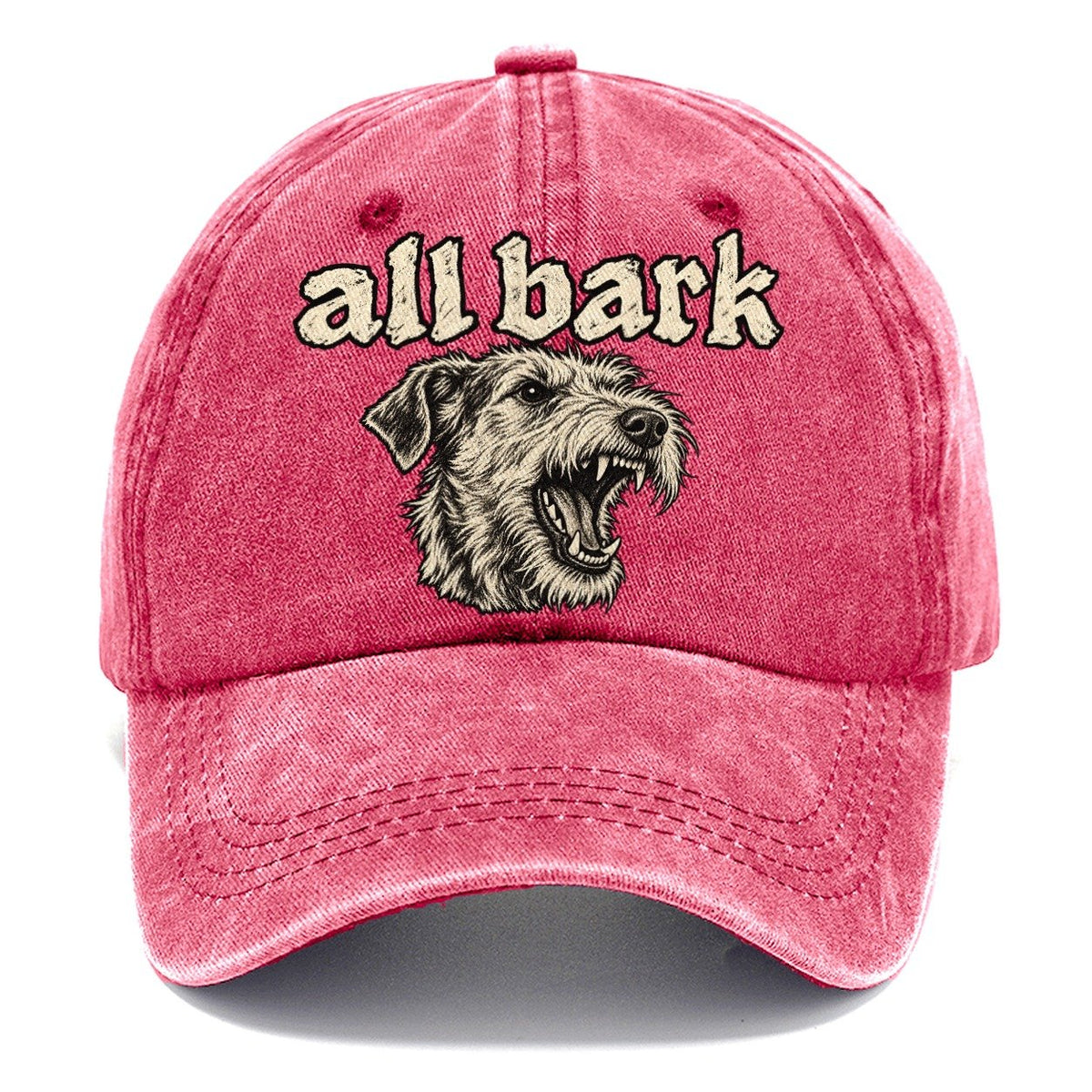 A Snarling Wire Haired Terrier Head In Three Quarter View Bark For Me Classic Cap – Pomegranate Blush