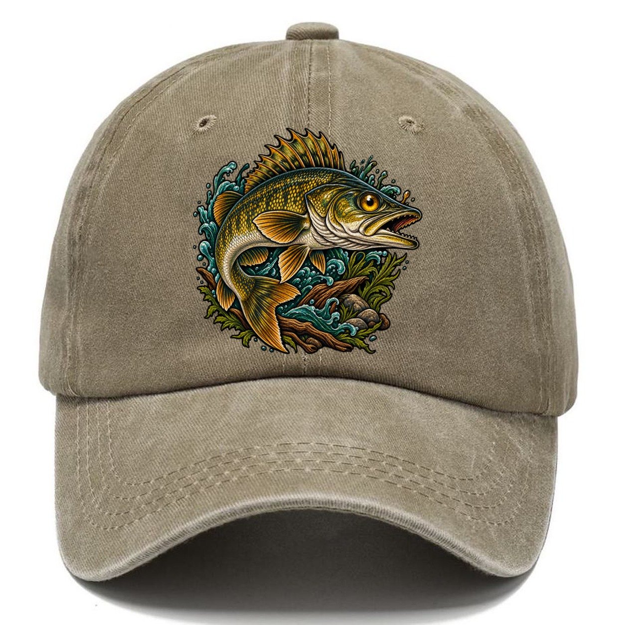 Walleye Golden Eye Fishing Club Classic Cap – Warm Sand