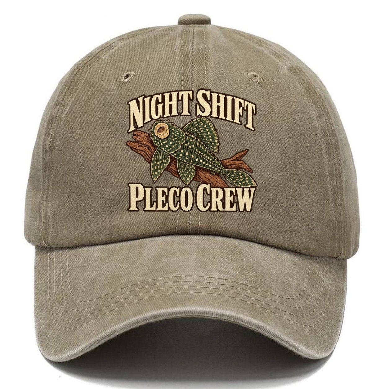Night Shift Pleco Crew Aquarium Keeping Classic Cap – Warm Sand