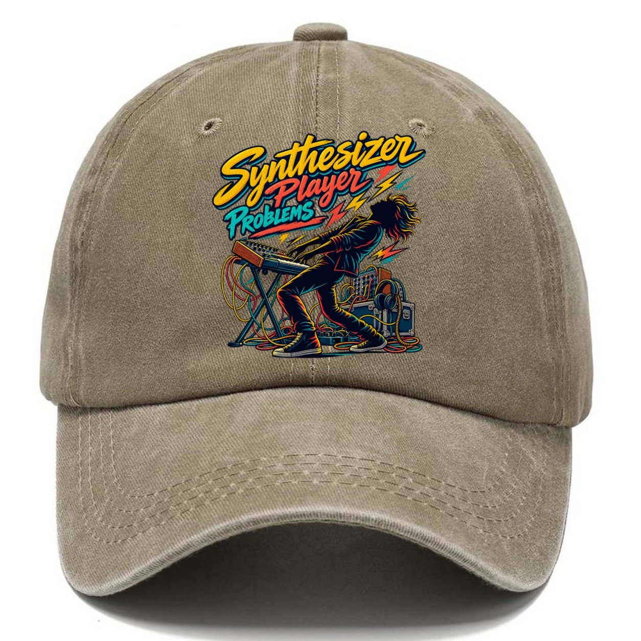 Synthesizer Player Problems Music Instruments Classic Cap – Warm Sand