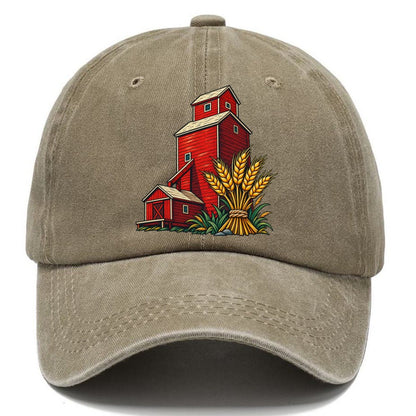 Prairie Grain Elevator And Wheat Sheaf Canada Cultural Icons Classic Cap – Warm Sand