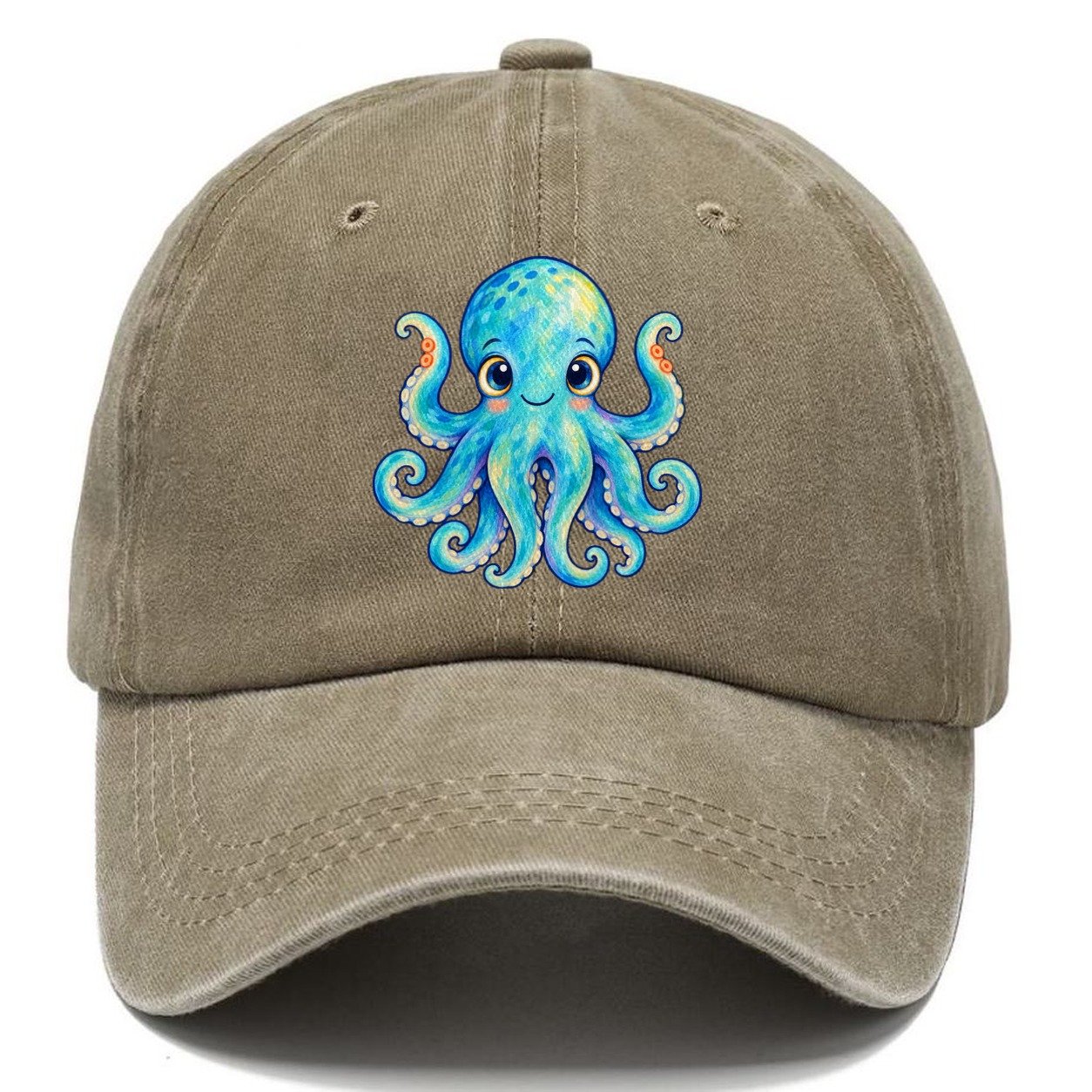 Octopus Curious Wave Sea Sprite Classic Cap – Warm Sand