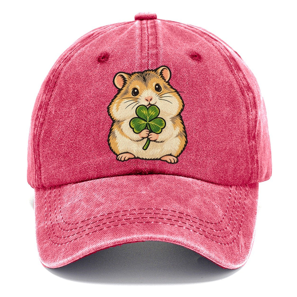 Hamster Clover Hold Small Pet Logos Classic Cap – Pomegranate Blush