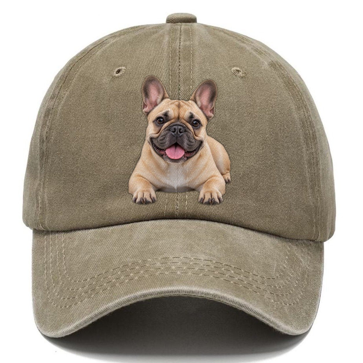 French Bulldog Lying Down Top Breeds Classic Cap – Warm Sand
