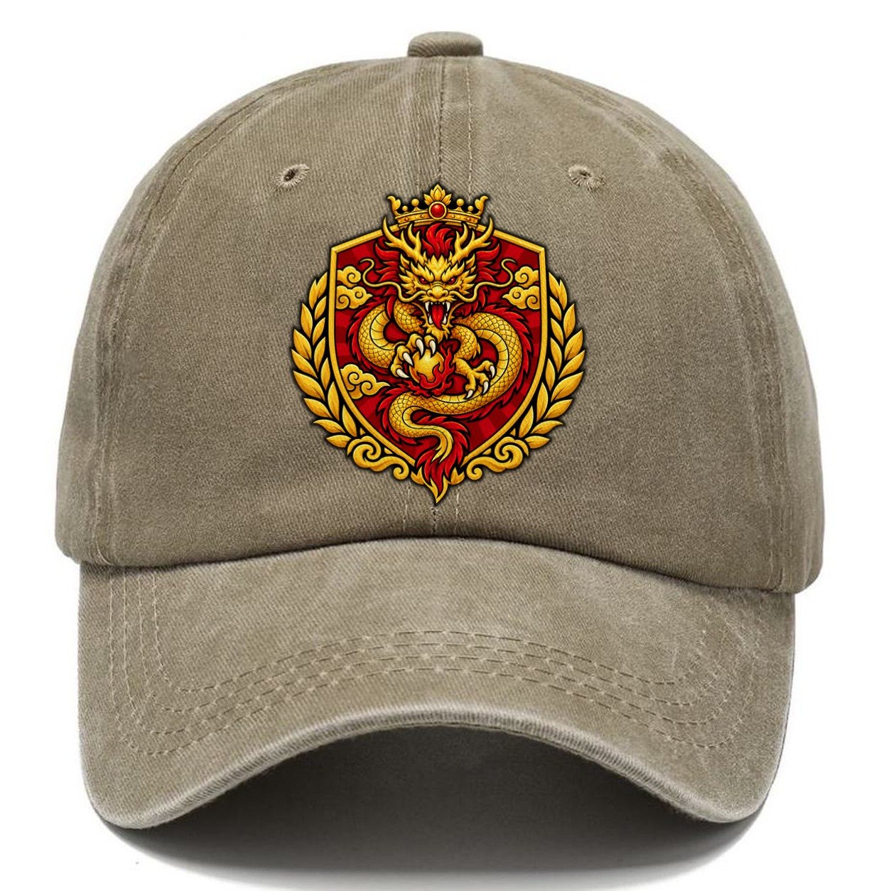 China Heraldic Crest Country Logos Classic Cap – Warm Sand