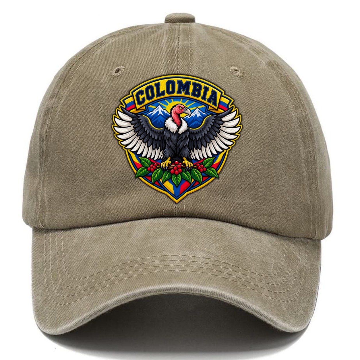 Colombia Retro Badge Country Logos Classic Cap – Warm Sand