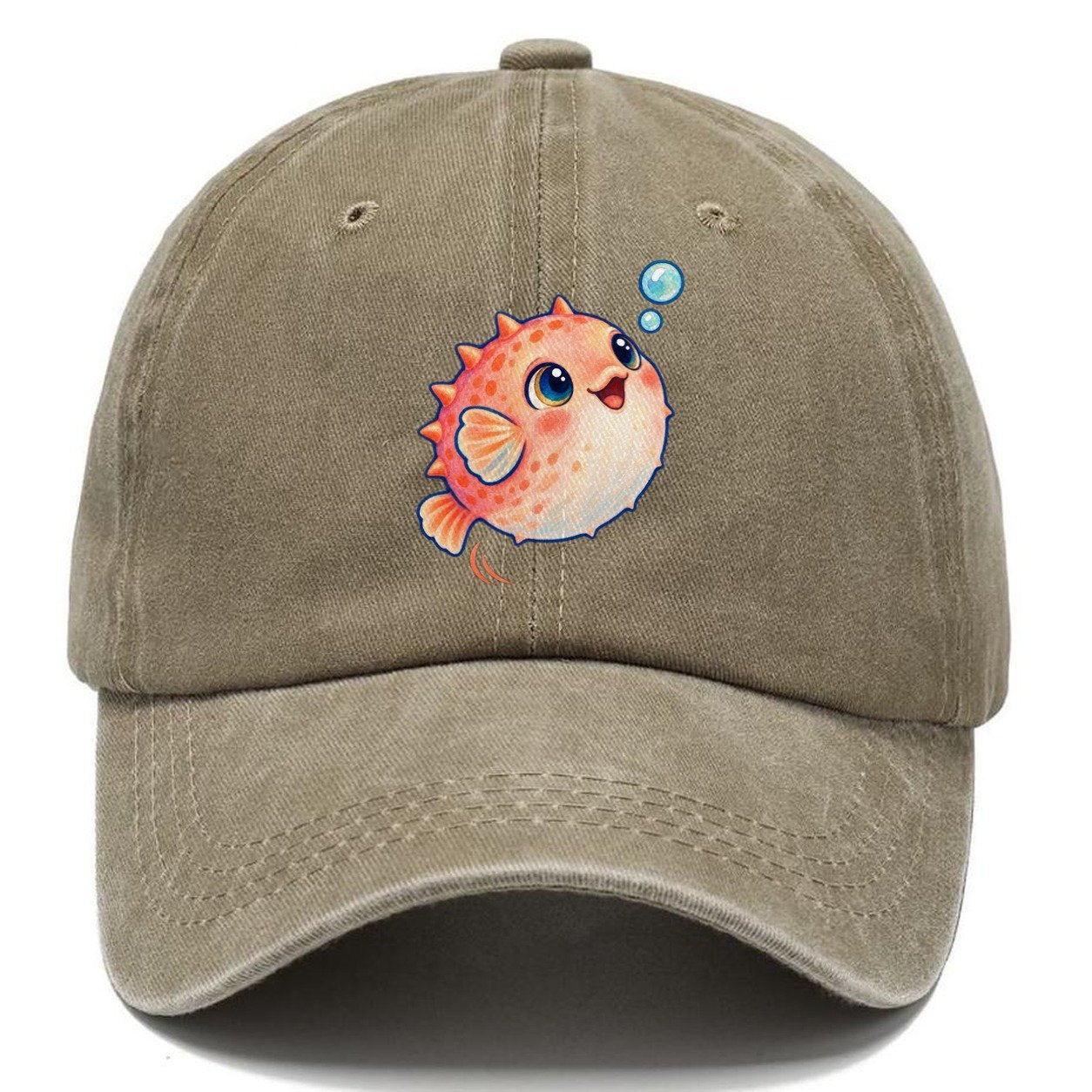 Pufferfish Bubble Bounce Sea Sprite Classic Cap – Warm Sand