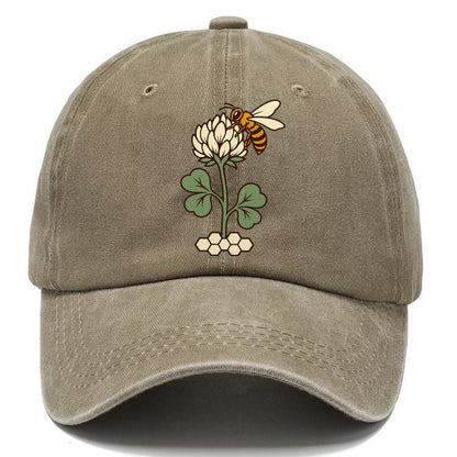Clover And Bee Pairing Beekeeping Classic Cap – Warm Sand