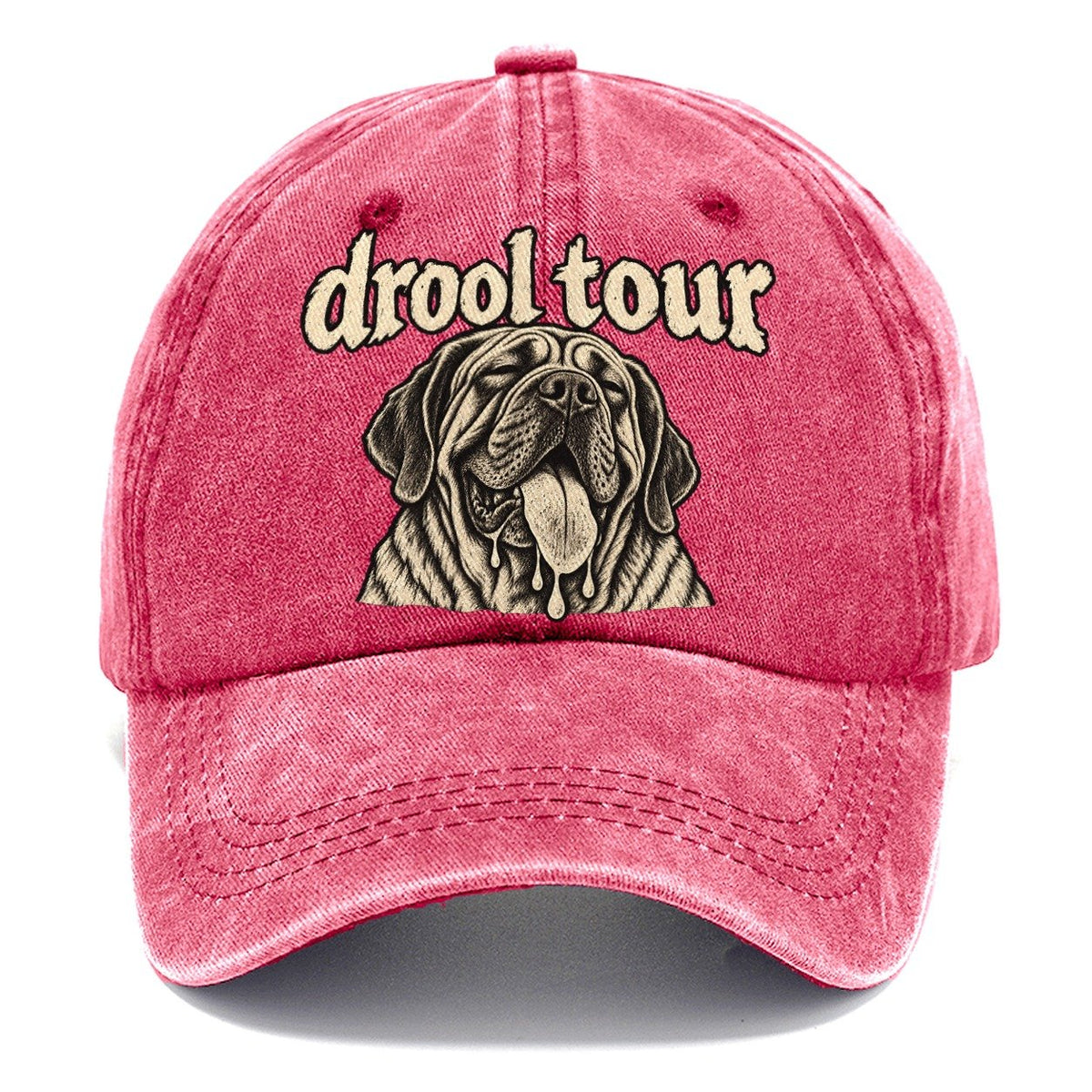 A Heavy Jowled Mastiff Head Panting With The Tongue Out Bark For Me Classic Cap – Pomegranate Blush