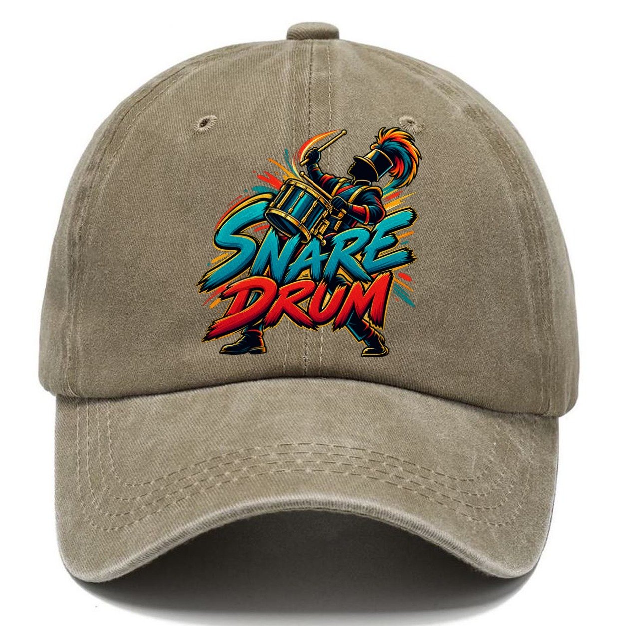 Snare Drum Wordmark Music Instruments Classic Cap – Warm Sand