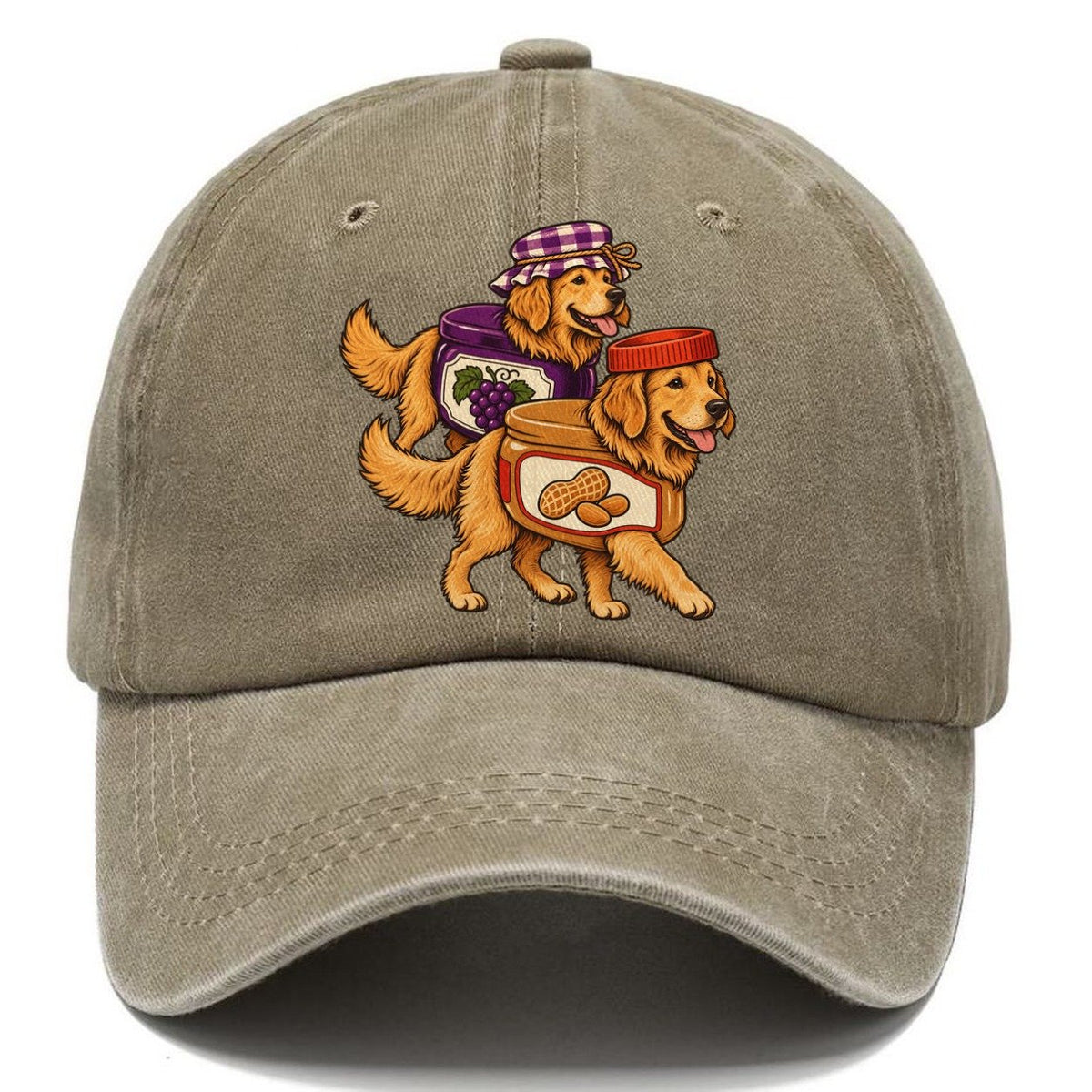 2 Golden Retrievers In Halloween Costumes Hdp 16 Parade Lineup Halloween Dog Parade Classic Cap – Warm Sand