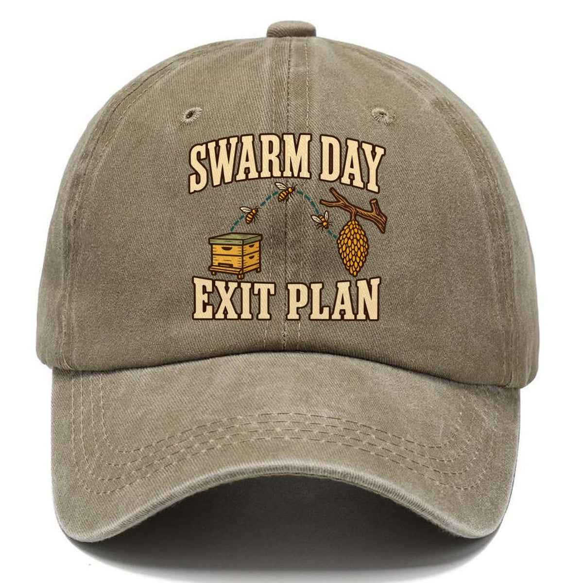 Swarm Day Exit Plan Beekeeping Classic Cap – Warm Sand