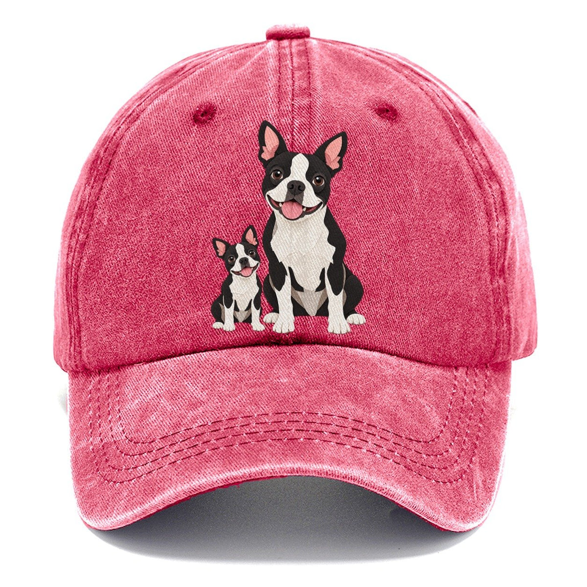Boston Terrier and Puppy Classic Cap – Pomegranate Blush