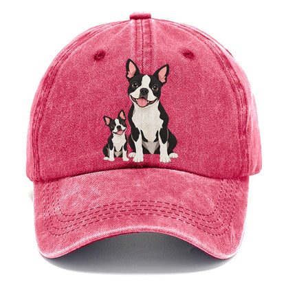 Boston Terrier and Puppy Classic Cap – Pomegranate Blush