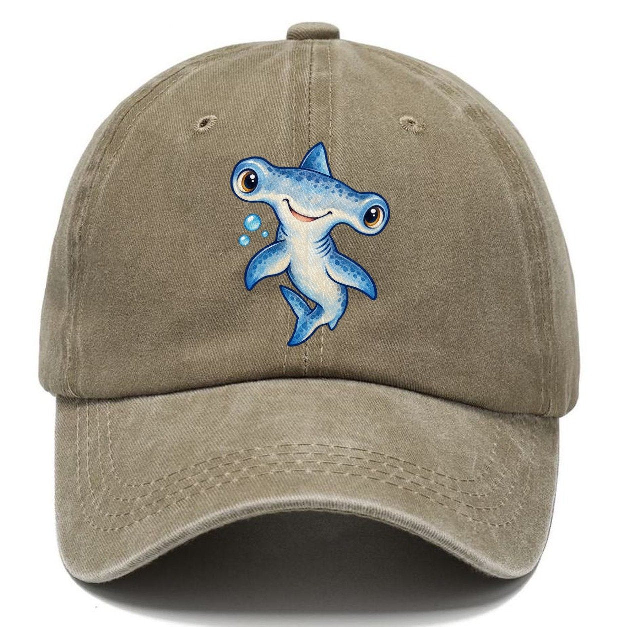 Hammerhead Shark Curious Tilt Sea Sprite Classic Cap – Warm Sand