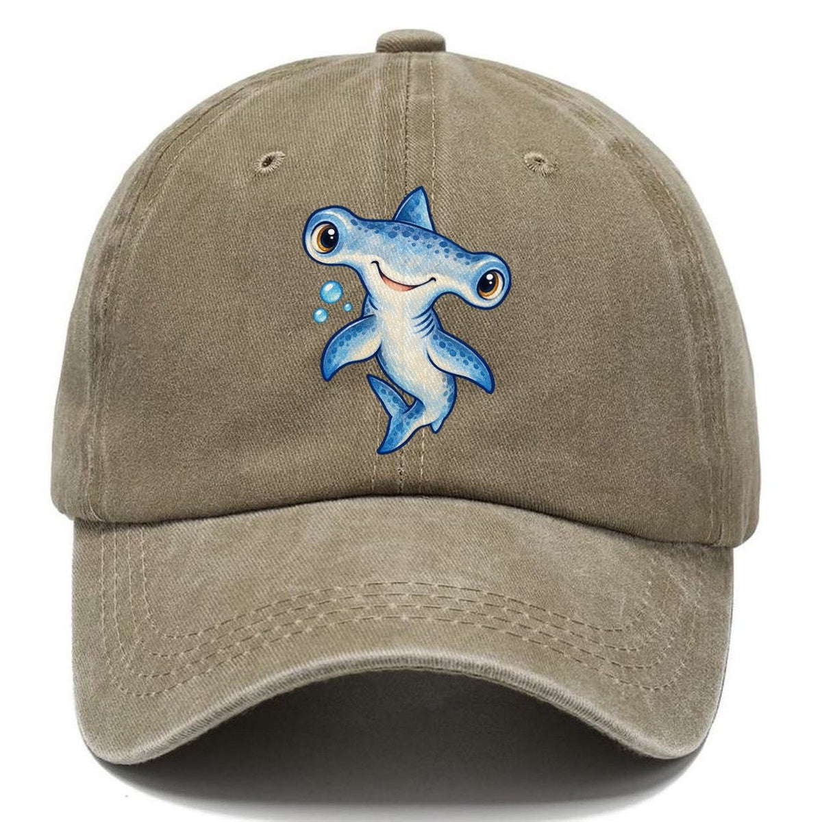 Hammerhead Shark Curious Tilt Sea Sprite Classic Cap – Warm Sand