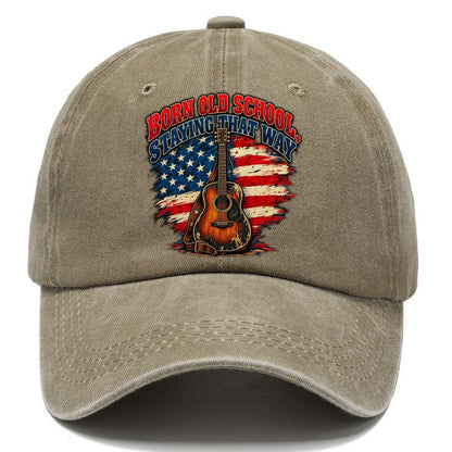Born Old School Staying That Way Old Man Strong Classic Cap – Warm Sand