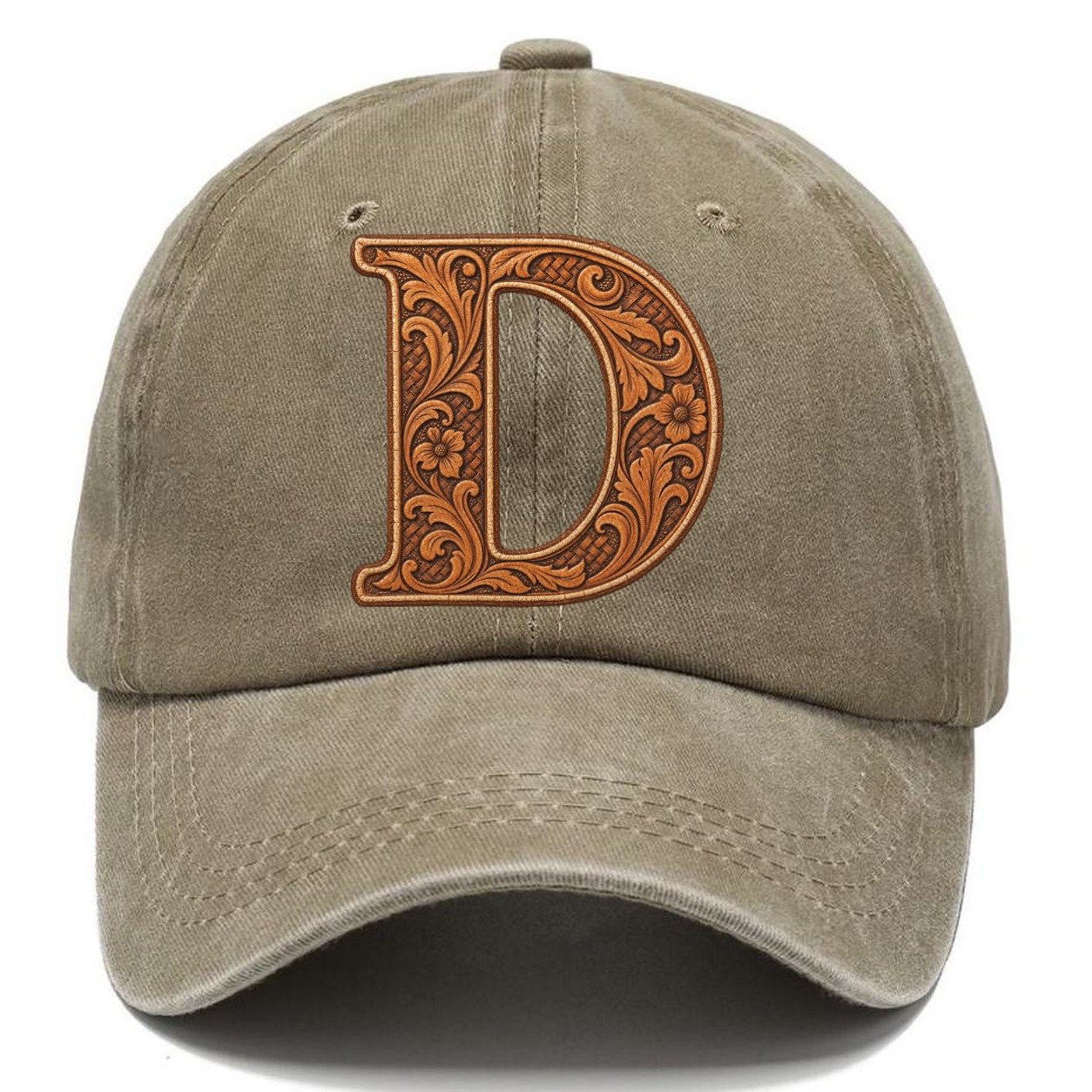 Tooled Leather D Monogram Classic Cap – Warm Sand