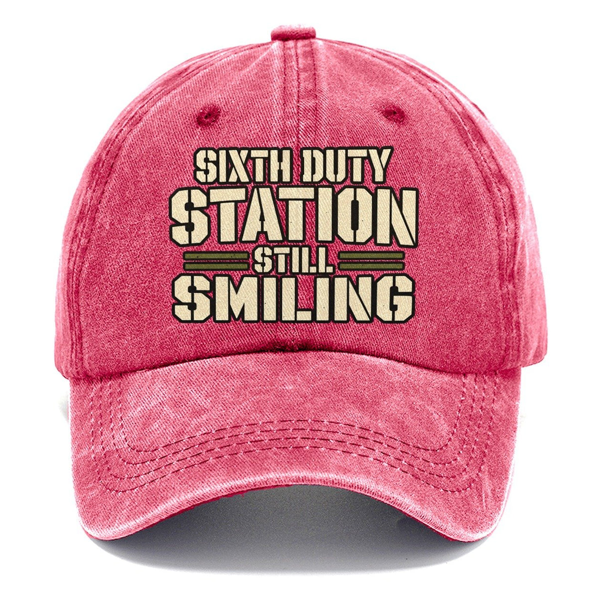 Sixth Duty Station Still Smiling Barracks Wit Classic Cap – Pomegranate Blush