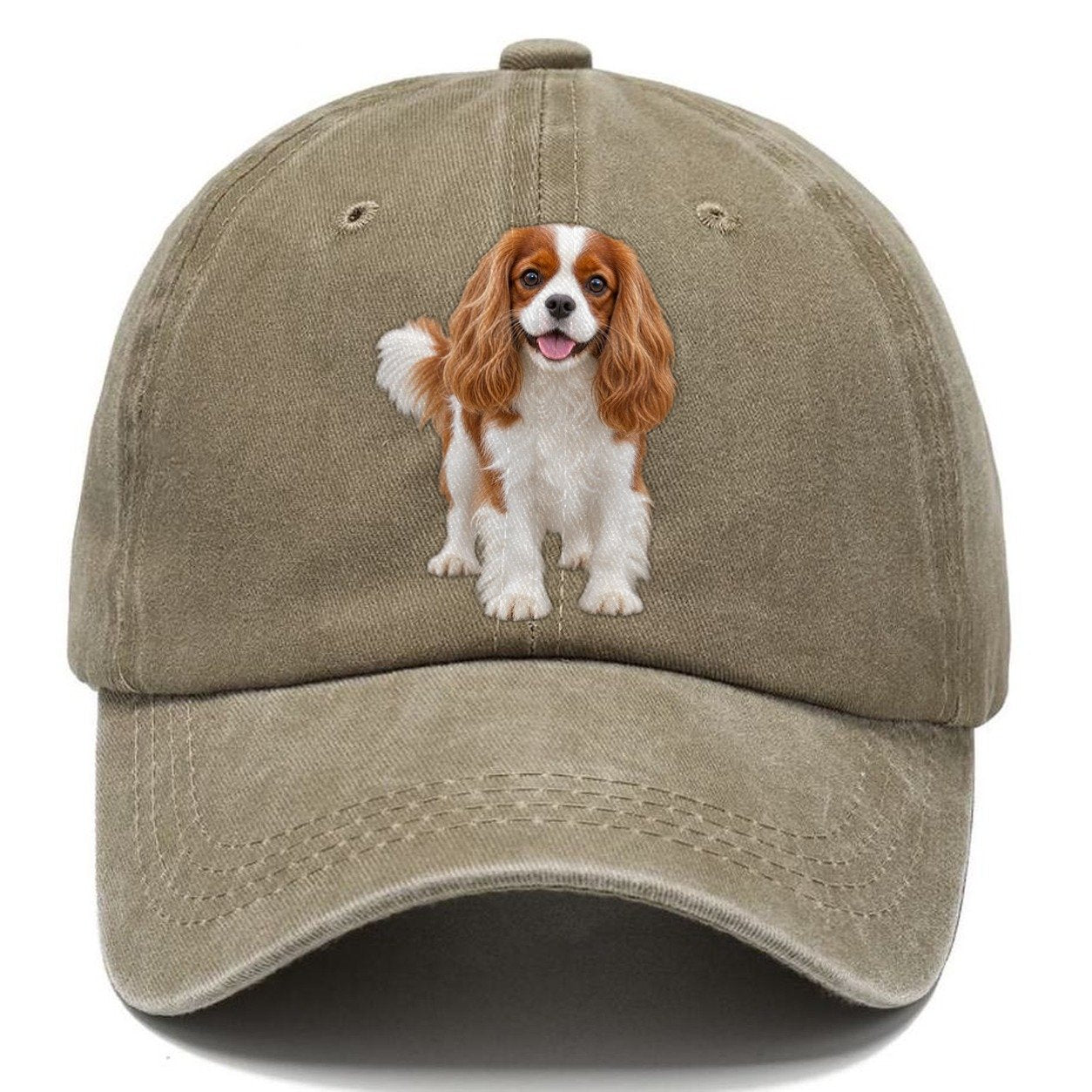 Cavalier King Charles Spaniel Standing Top Breeds Classic Cap – Warm Sand
