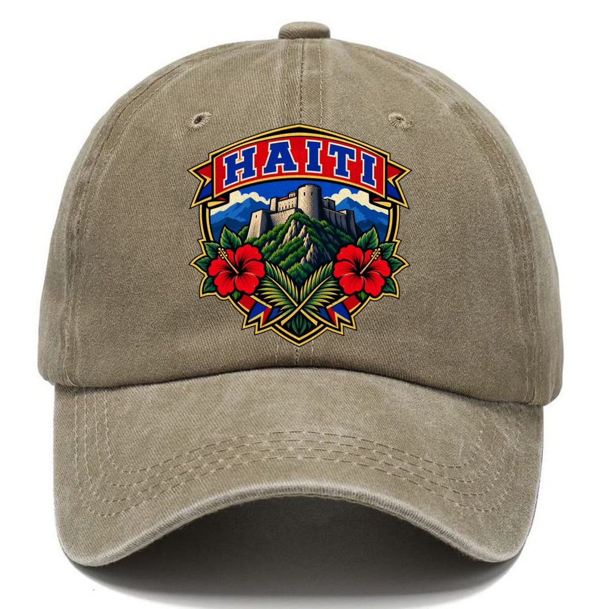 Haiti Retro Badge Country Logos Classic Cap – Warm Sand