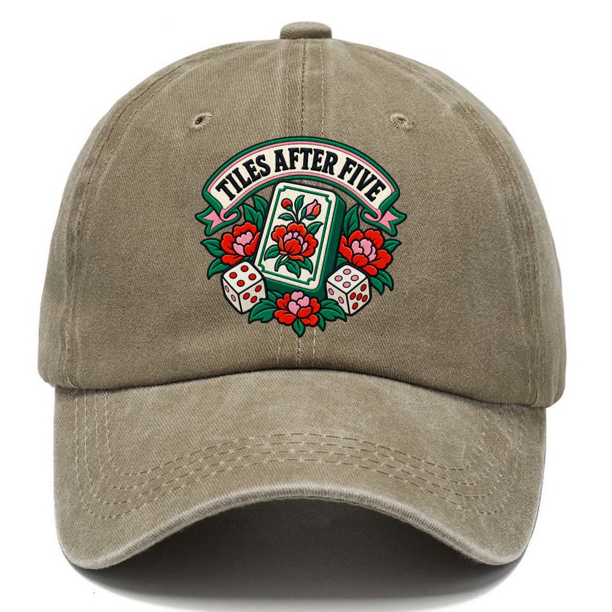 Tiles After Five Mahjong Game Night Classic Cap – Warm Sand