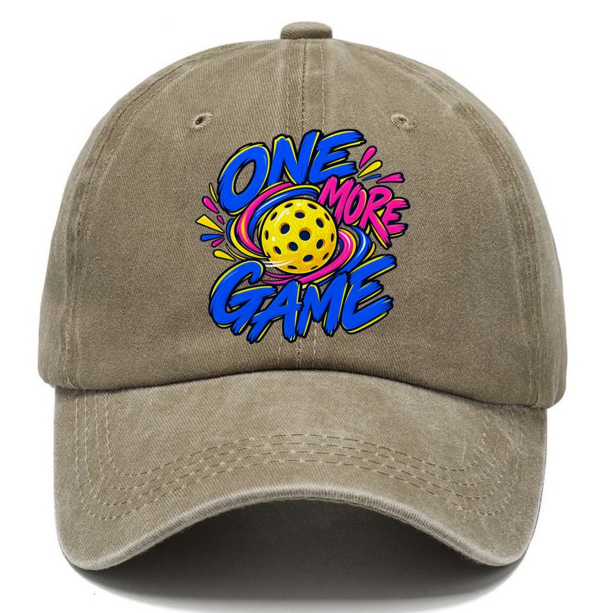 One More Game Pickleball Life Classic Cap – Warm Sand
