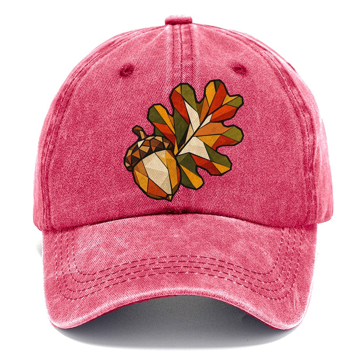 Oak Leaf And Acorn Wildwood Mosaic Classic Cap – Pomegranate Blush