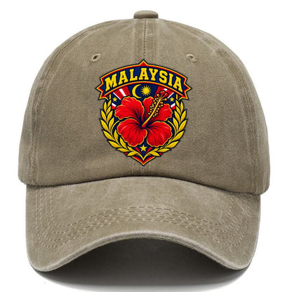 Malaysia Retro Badge Country Logos Classic Cap – Warm Sand