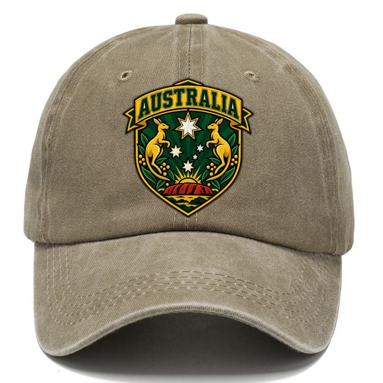 Australia Retro Badge Country Logos Classic Cap – Warm Sand