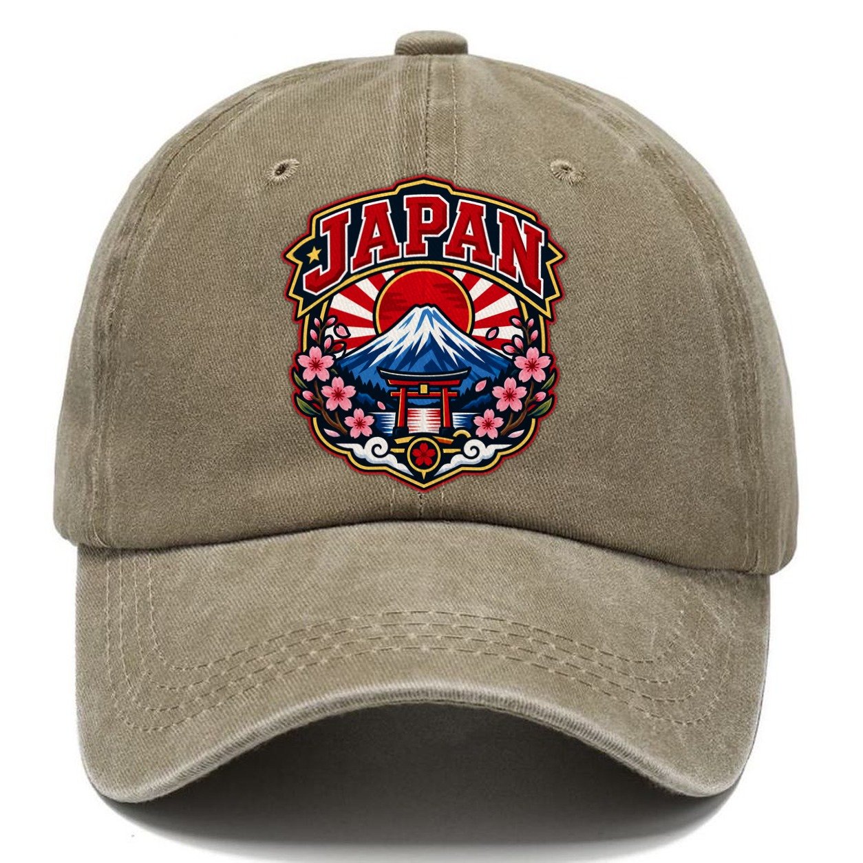 Japan Retro Badge Country Logos Classic Cap – Warm Sand