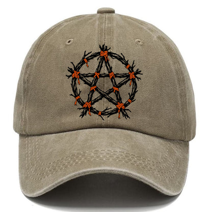 Twig Bound Pentacle Witch Magic Classic Cap – Warm Sand