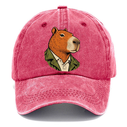 Capybara in Green Jacket Classic Cap – Pomegranate Blush