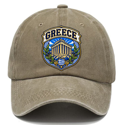 Greece Retro Badge Country Logos Classic Cap – Warm Sand