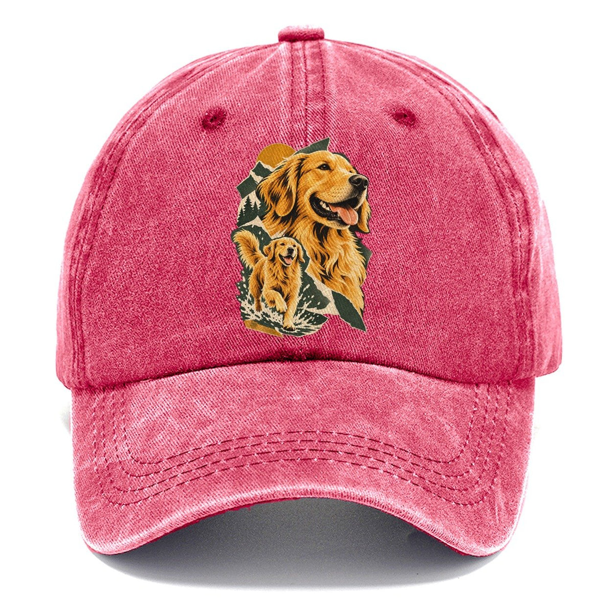 Golden Retriever Mountain Portrait Classic Cap – Pomegranate Blush