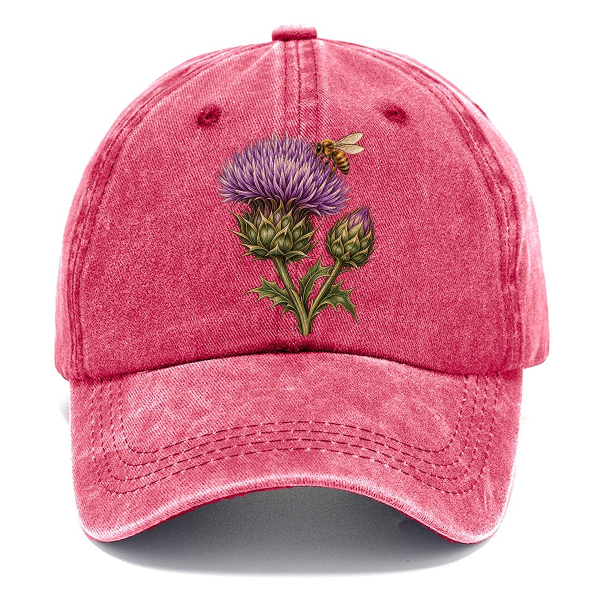 Thistle Bud And Honeybee Pastimes Companions Classic Cap – Pomegranate Blush
