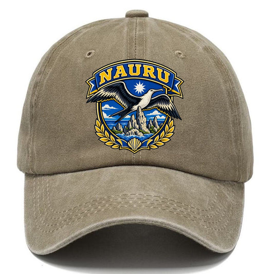 Nauru Retro Badge Country Logos Classic Cap – Warm Sand