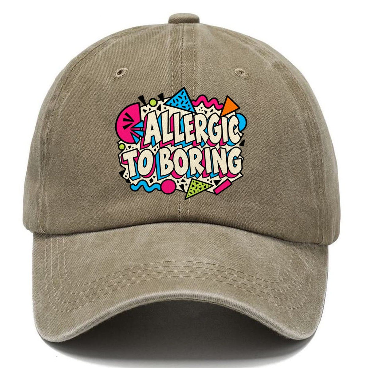Allergic To Boring Crazy Styles Classic Cap – Warm Sand