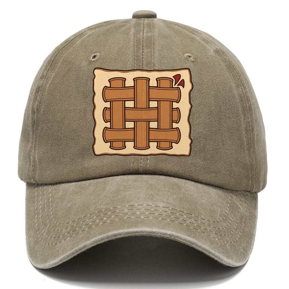 Basketweave Impression Leathercraft Classic Cap – Warm Sand