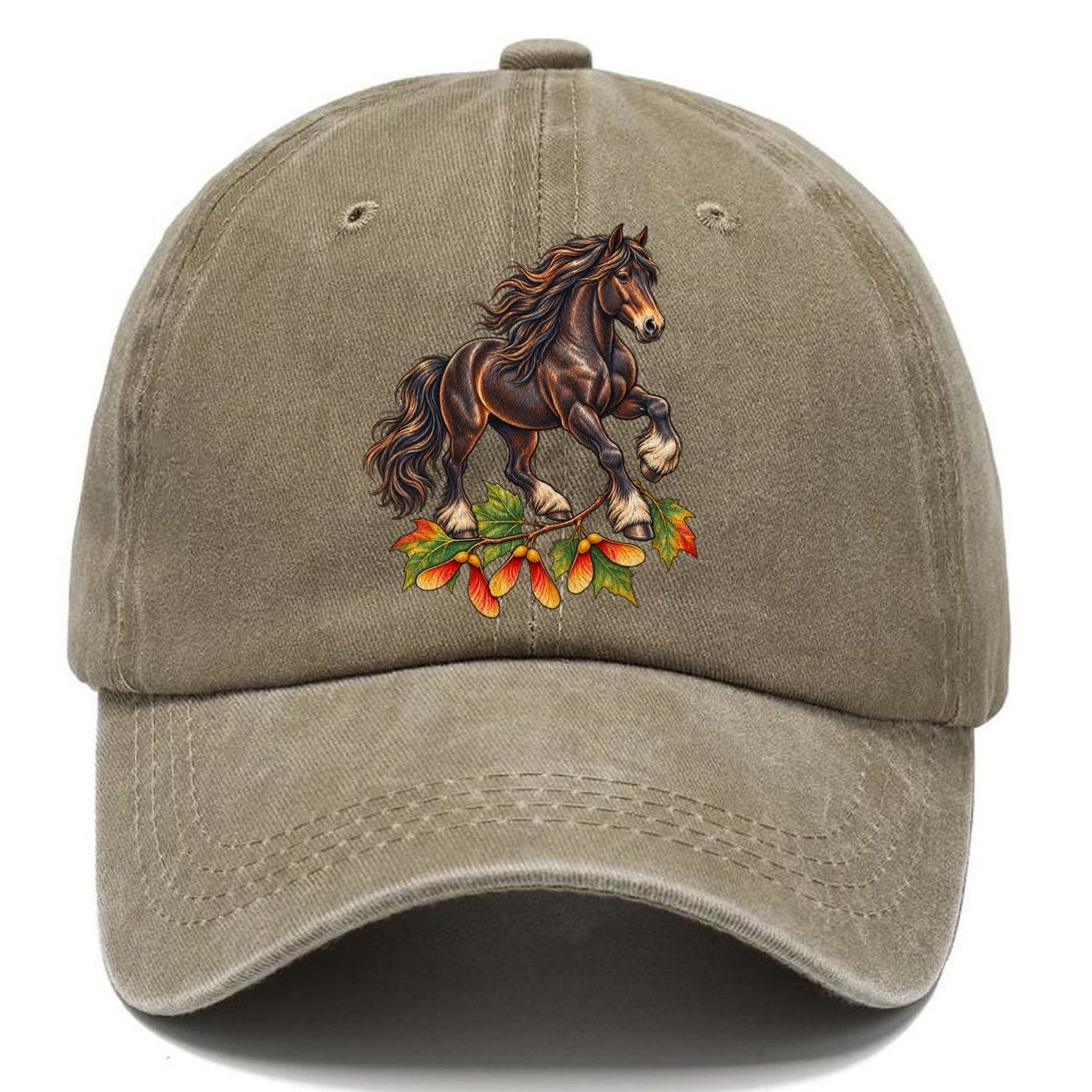 Canadian Horse And Sugar Maple Samaras Canada Cultural Icons Classic Cap – Warm Sand