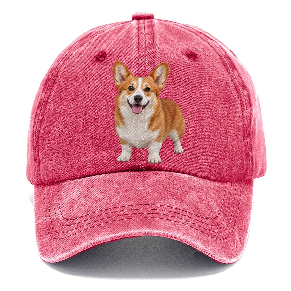 Pembroke Welsh Corgi Standing Front Facing Top Breeds Classic Cap – Pomegranate Blush