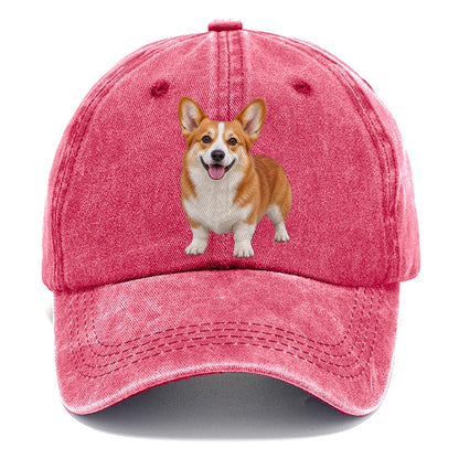 Pembroke Welsh Corgi Standing Front Facing Top Breeds Classic Cap – Pomegranate Blush