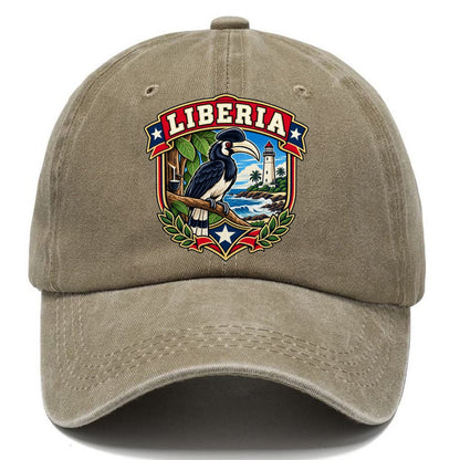 Liberia Retro Badge Country Logos Classic Cap – Warm Sand