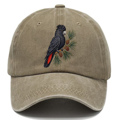 Glossy Black Cockatoo And She Oak Cones Australia Cultural Icons Classic Cap – Warm Sand