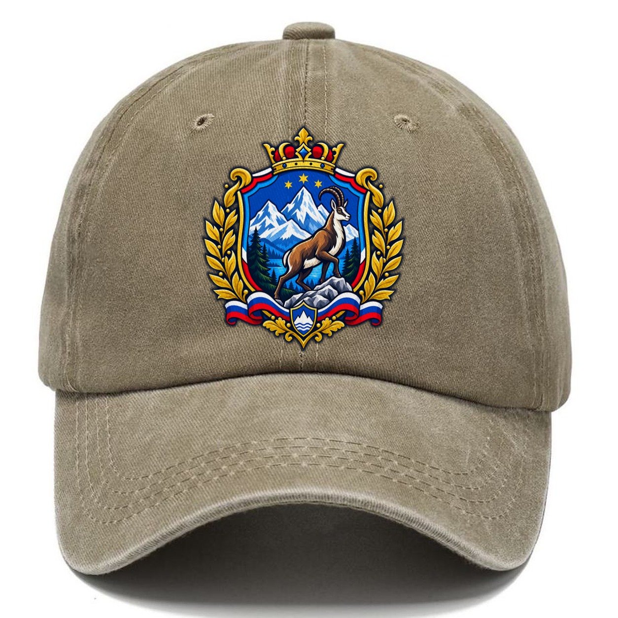 Slovenia Heraldic Crest Country Logos Classic Cap – Warm Sand