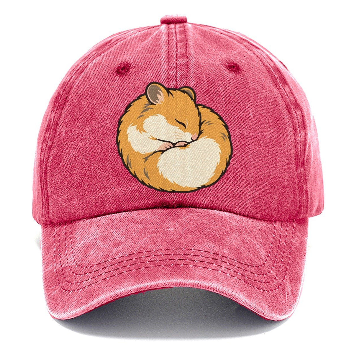 Hamster Curl Nap Small Pet Logos Classic Cap – Pomegranate Blush